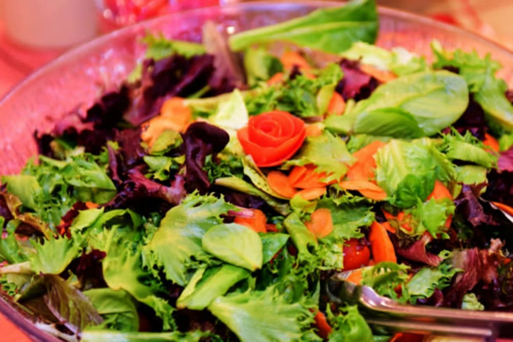Delicious salad served at River Commons Senior Living in Redding, California