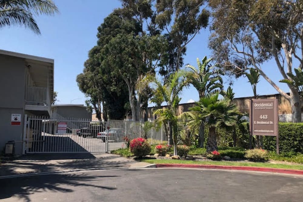 Main entrance at  Occidental in Oxnard, California