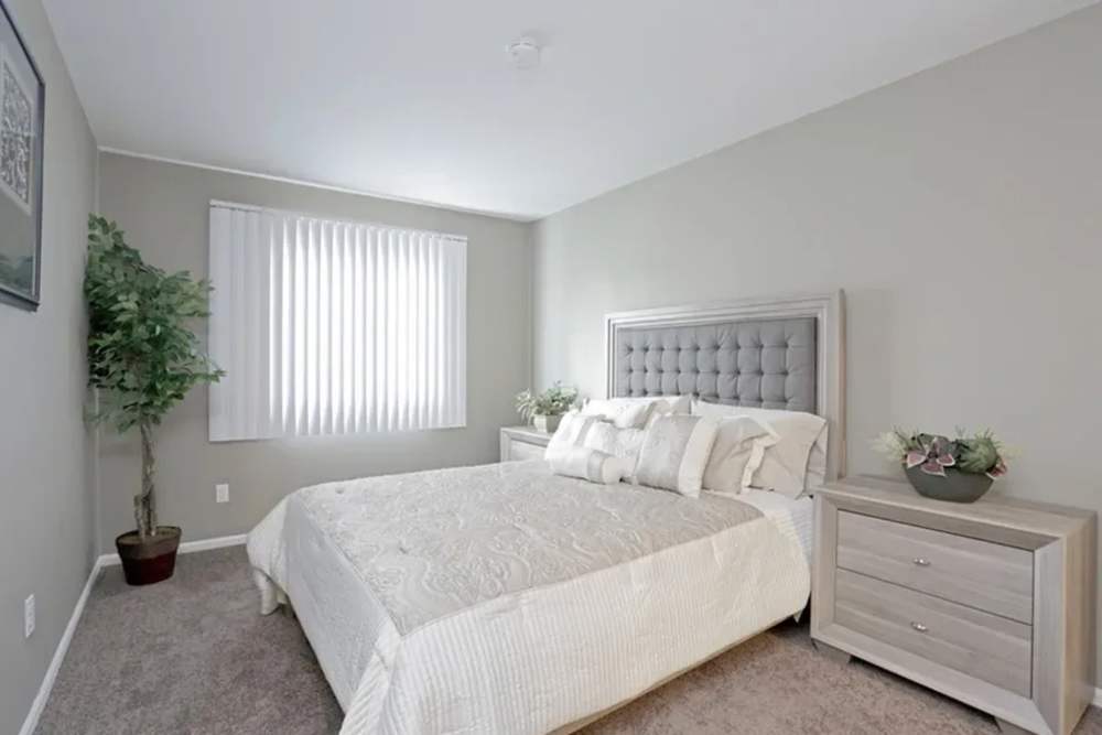 Bedroom with a cozy bed at Andover Park, Valparaiso, Indiana