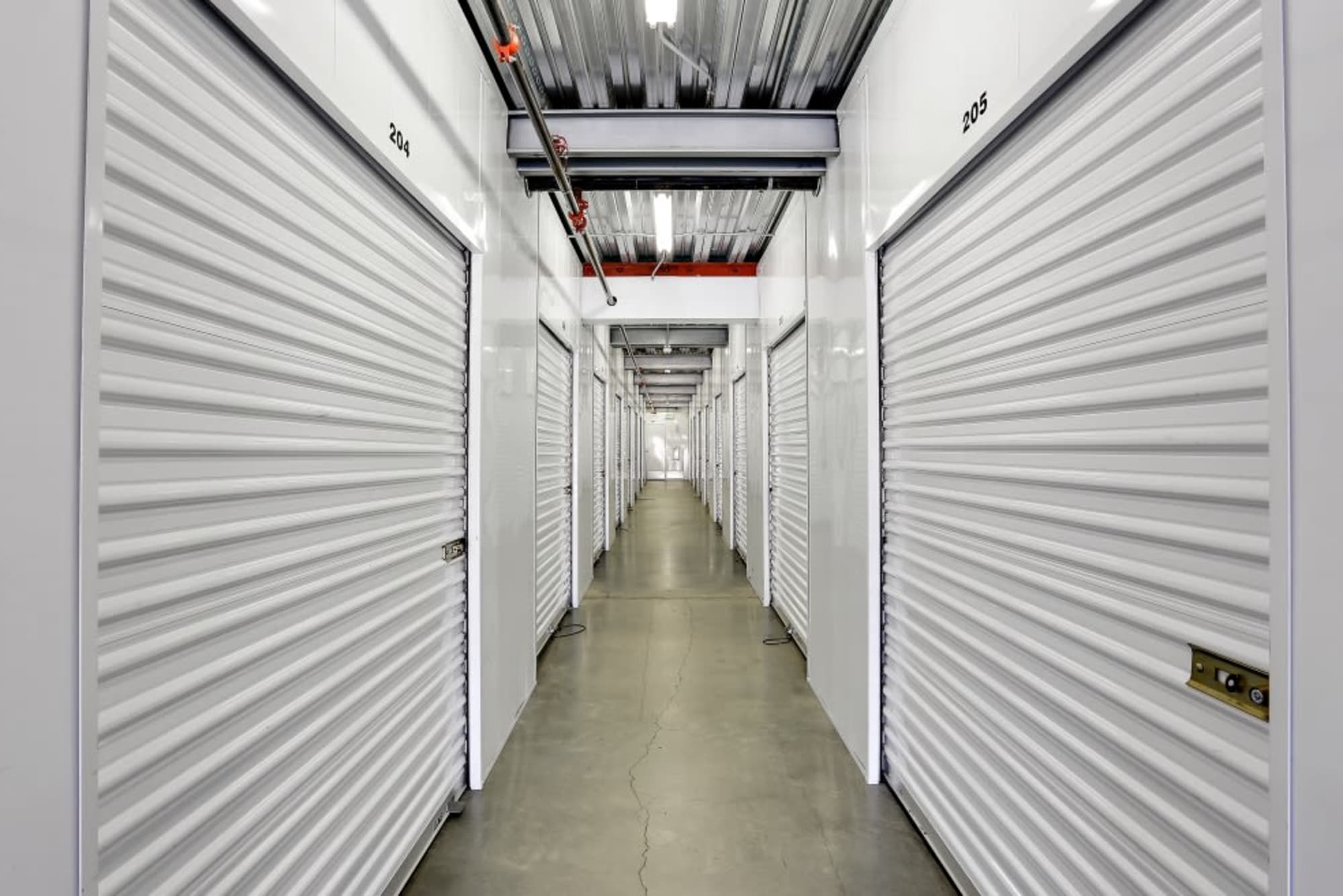 Indoor storage units at A-1 Self Storage in San Diego, California