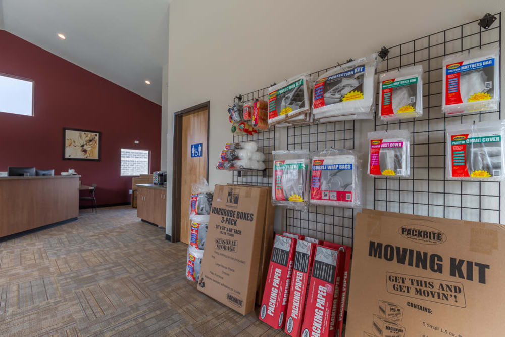 Moving supplies at Mt. Hood Self Storage in Woodburn, Oregon.