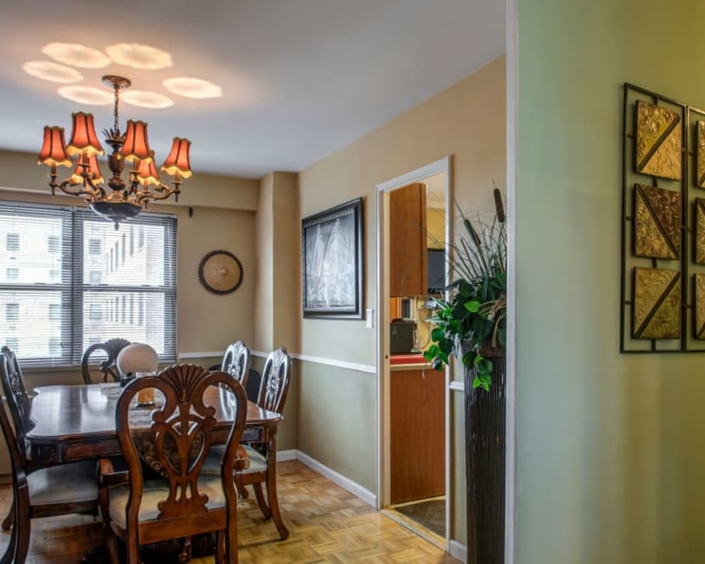 Elegant dining room at Chilton Towers in Elizabeth, New Jersey