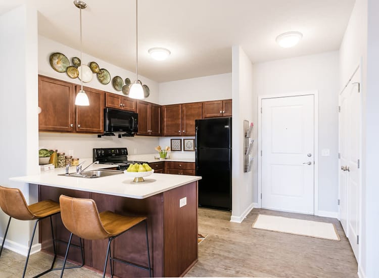 Cozy living room at Villa Capri Senior Apartments