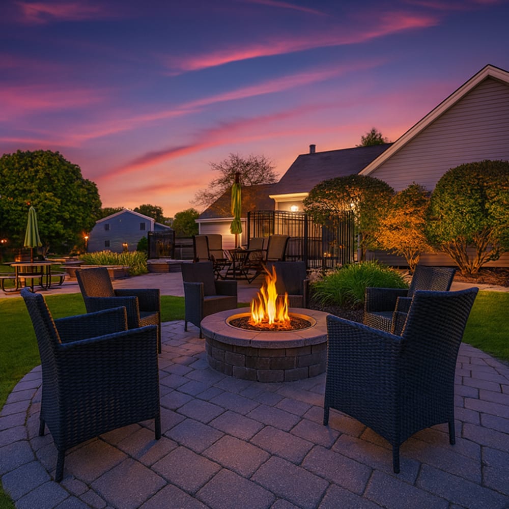 Firepit at Central Park Place in Grand Rapids, 