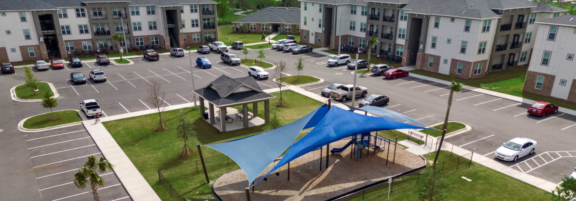 Aerial view of the community at Fletcher Black in Panama City, Florida