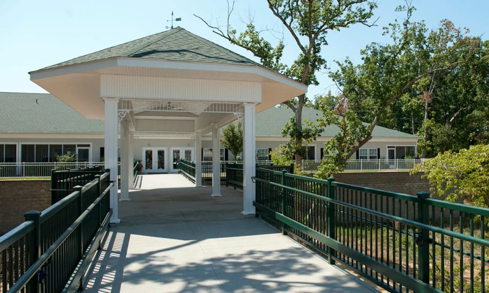 The building exterior of The Neighborhoods by TigerPlace in Columbia, Missouri