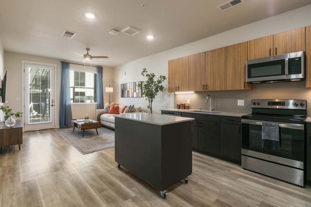 Kitchen with counter-top at Olympus Latitude in Albuquerque, New Mexico