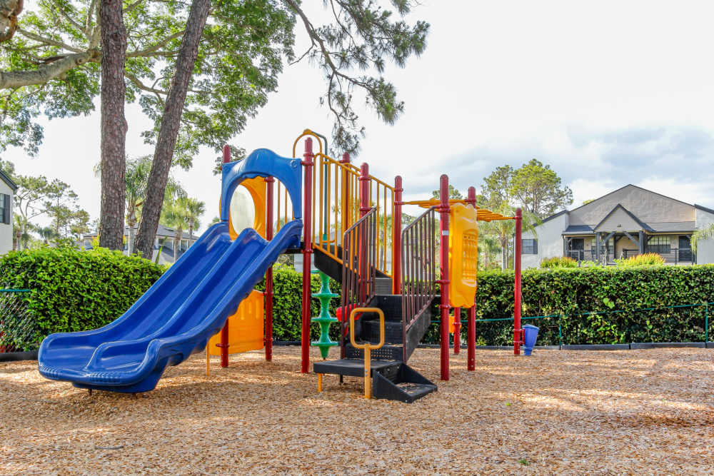 Children’s playground with slides at Cypress Run in Orlando, Florida