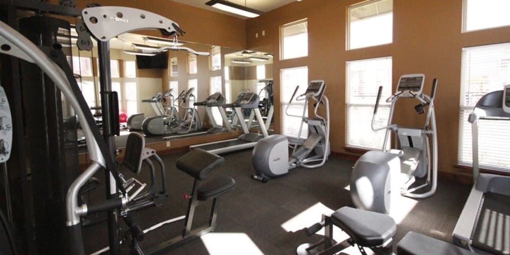 Fitness center for residents at The Icon at Lubbock in Lubbock, Texas