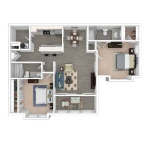 3D Floor Plan Triathlon - 2x2 Large at Trinity Lakes in Cordova, TN