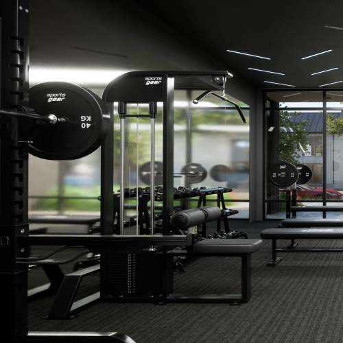 Fitness center with latest gym equipment at Vivien in Los Angeles, California