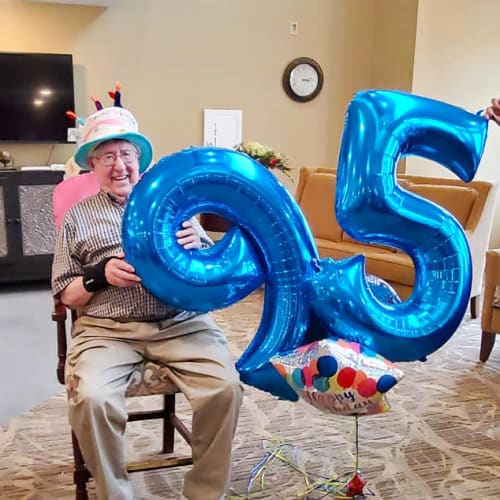 Celebrating 95 at The Oxford Grand Assisted Living & Memory Care in Kansas City, Missouri