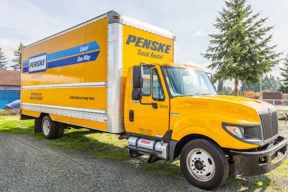 Rental truck at Lake Spanaway Self Storage in Tacoma, Washington.