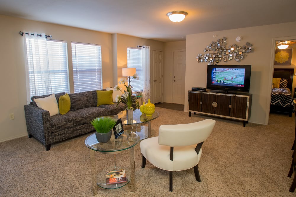Bright living room at Villas at Canyon Ranch in Yukon, Oklahoma
