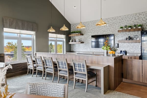 Dining area at Anthology of Novi in Novi, Michigan