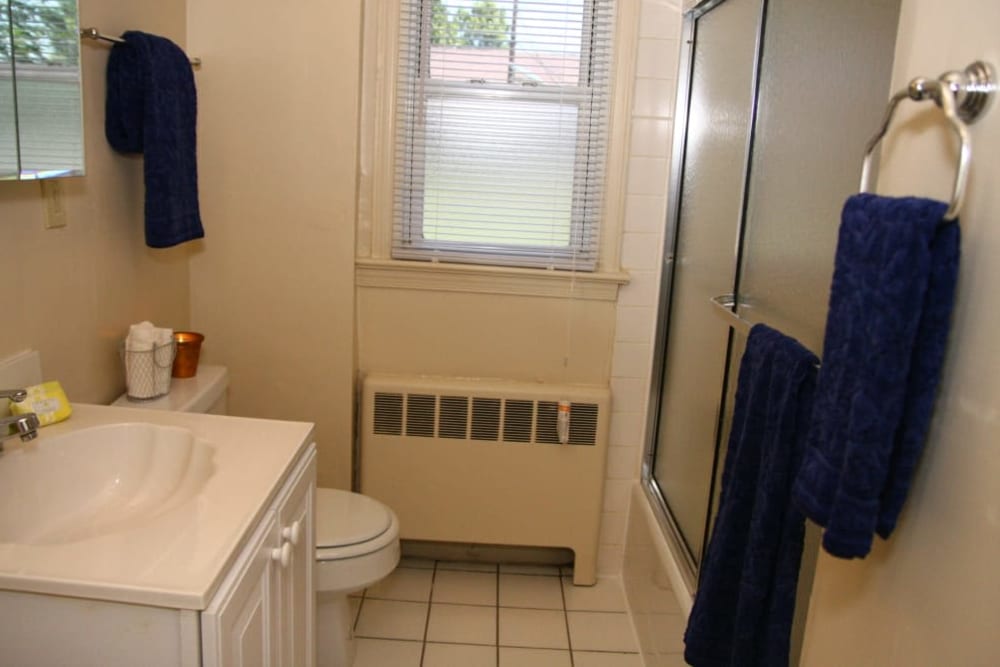 Bathroom at Lalor Gardens in Hamilton, New Jersey