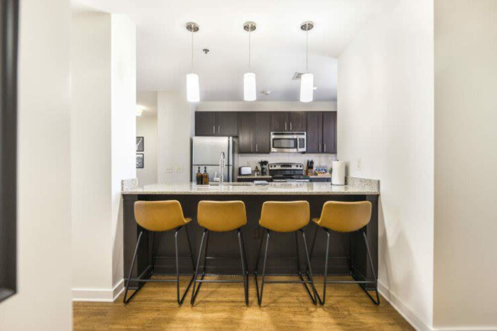 kitchen area at Lofts at 401 Cherry in Macon, Georgia 