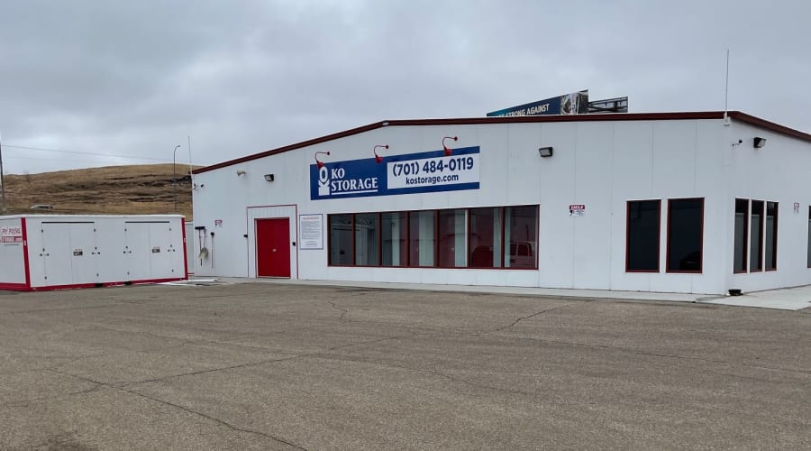 The front entrance to KO Storage in Valley City, North Dakota
