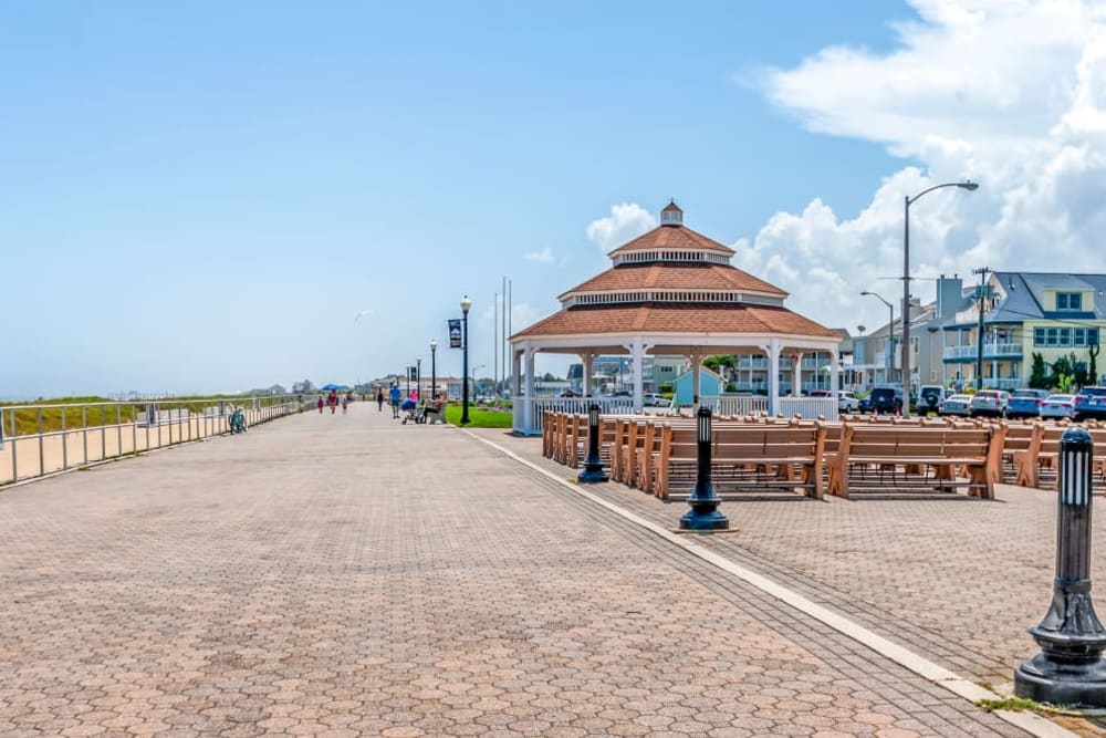 Beach walk way near Brinley Manor in Bradley Beach, New Jersey