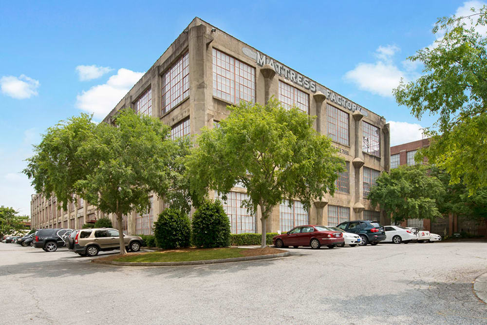 Building exterior at Mattress Factory Lofts in Atlanta, Georgia