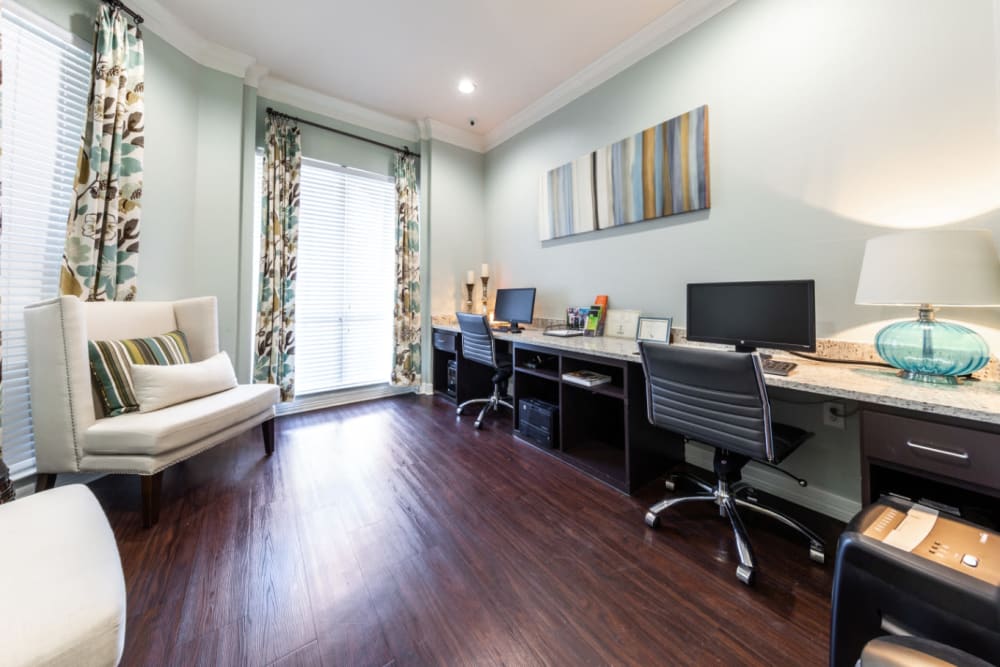 Business center at Marquis at Ladera Vista in Austin, Texas