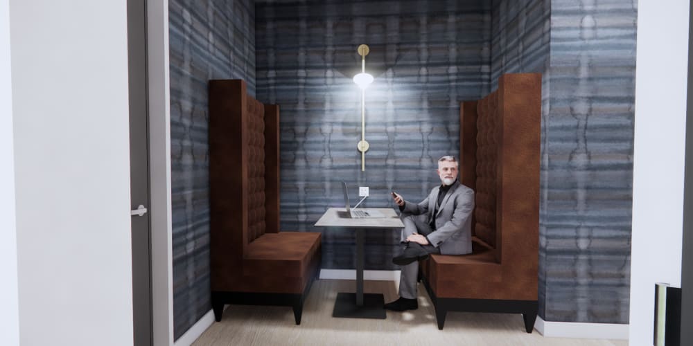 Private work spaces at Evergreen Pine Island in Cape Coral, Florida 