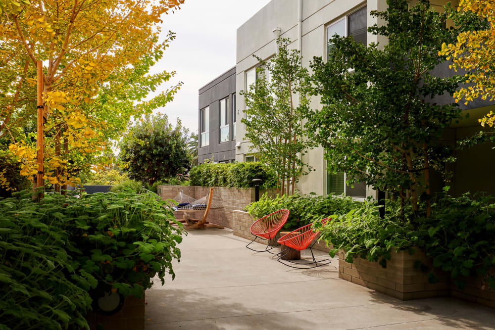 Beautiful outdoor area at Angelene Apartments in West Hollywood, California