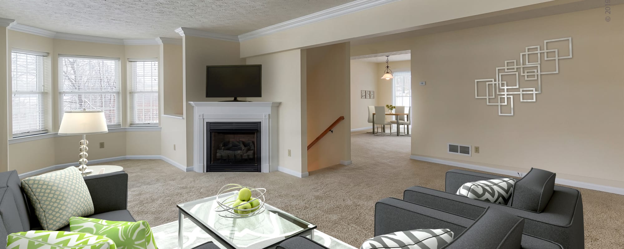 Spacious apartment with a fireplace at Walton Crossings, Jeannette, Pennsylvania