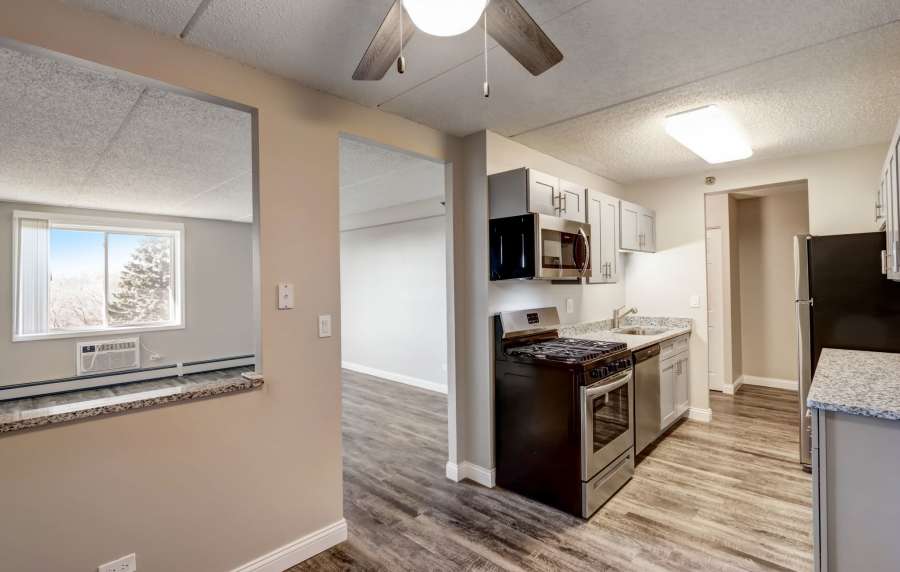 Kitchen at Bartlett Court Apartments in Streamwood, Illinois