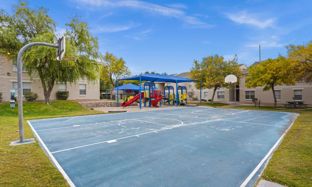 Outdoor playground at The Phoenix Apartments in El Paso, Texas