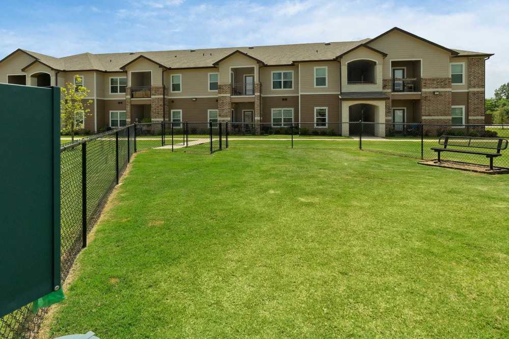 Fenced dog park at Pine Creek in Paris, Texas