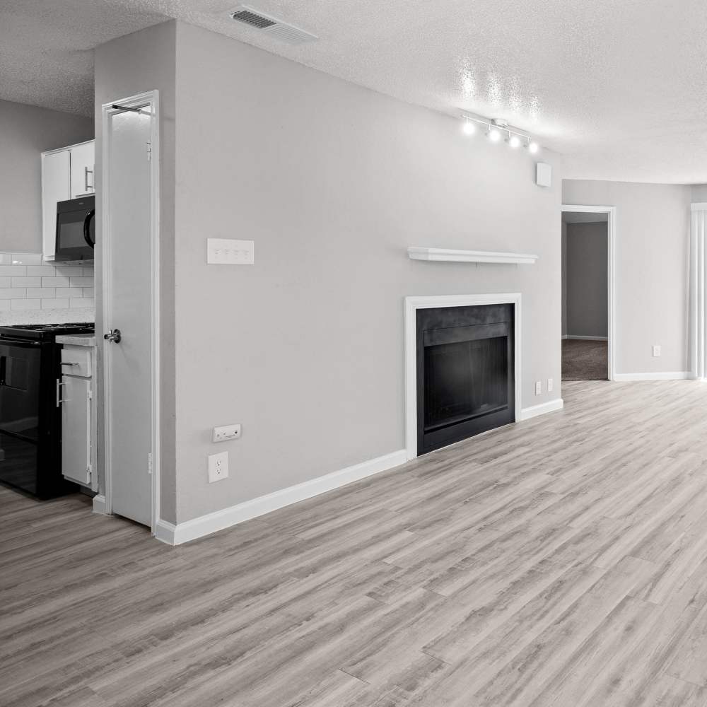 Unfurnished living room at The Azul Apartments in Dallas, Texas