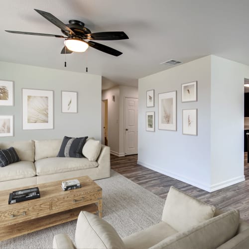 A furnished living room in a home at Silver Strand I in Coronado, California