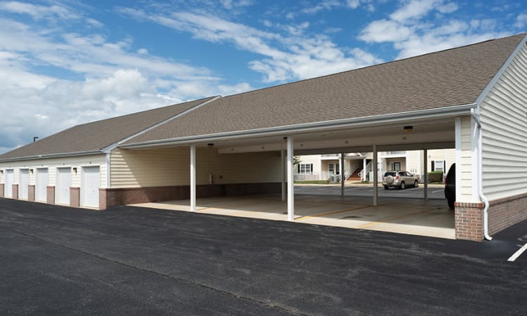 Covered parking at apartments in Dover, Delaware