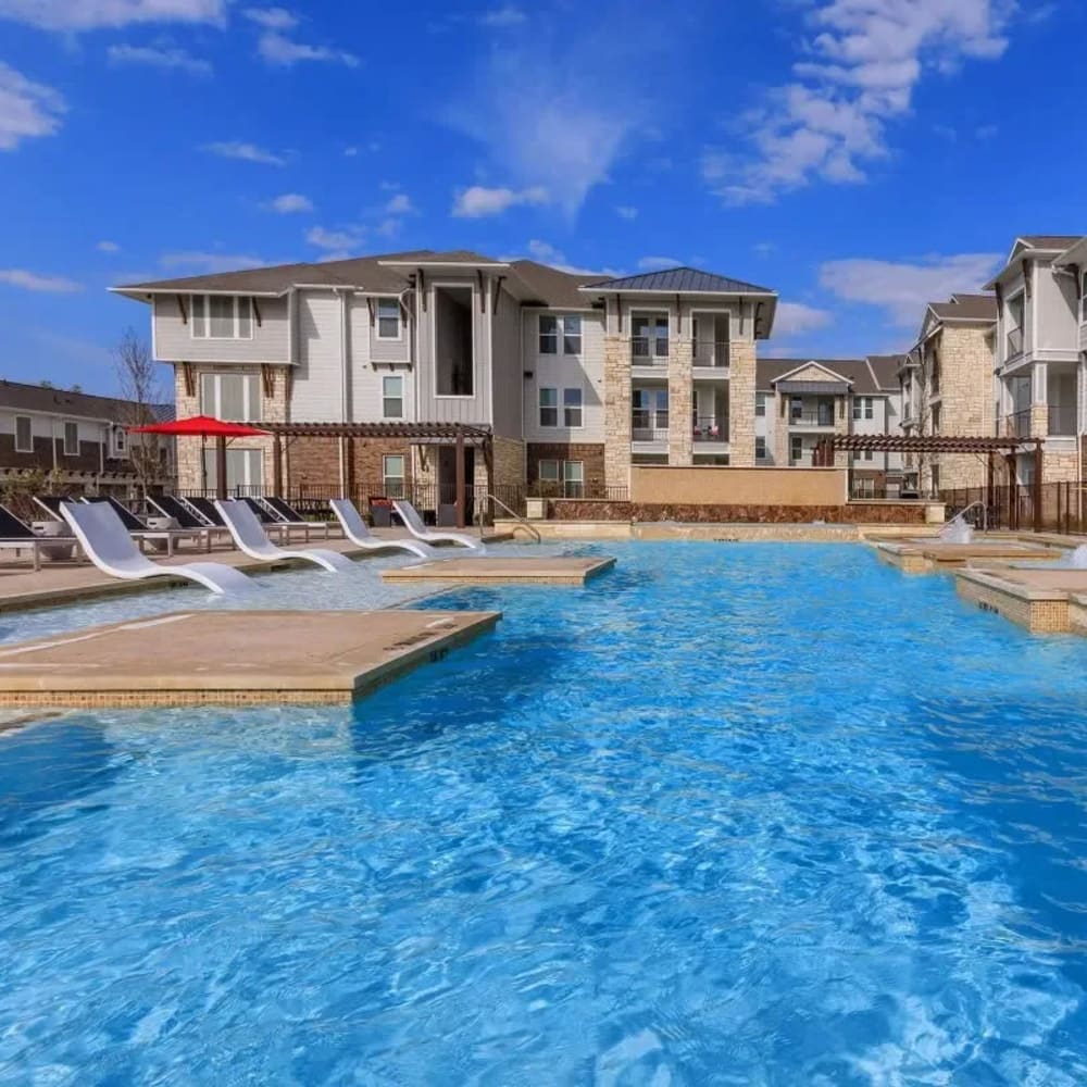 Resort-style pool at Luxia Rockwall Downes, Rockwall, Texas