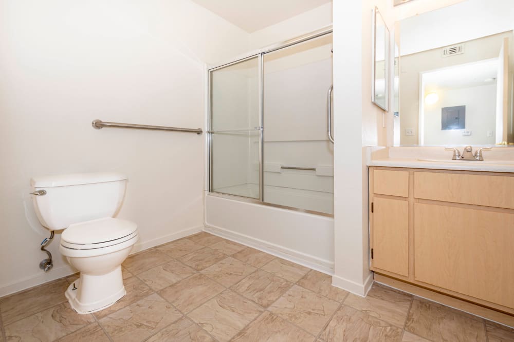 Bathroom at Creekside Village Senior Apartment Homes in Pittsburg, California