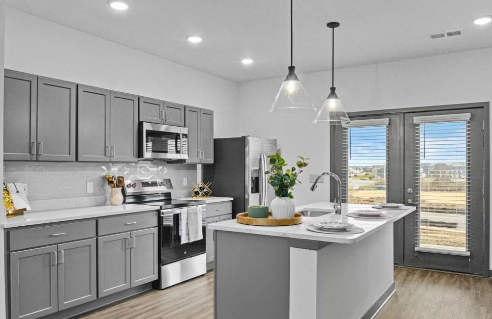 Open kitchen with island