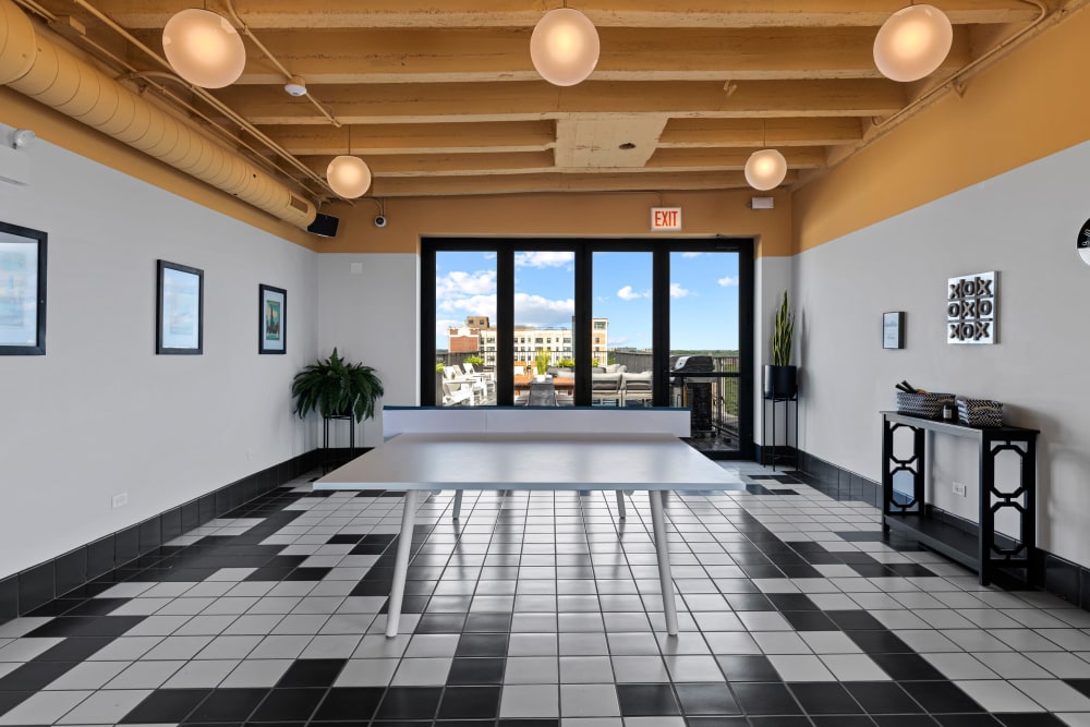 Ping Pong table in community area at The Vivian in Chicago, Illinois