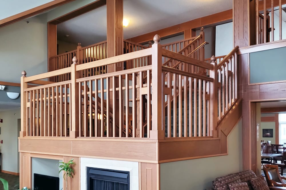 The stairs at Meadow Ridge Senior Living in Moberly, Missouri. 