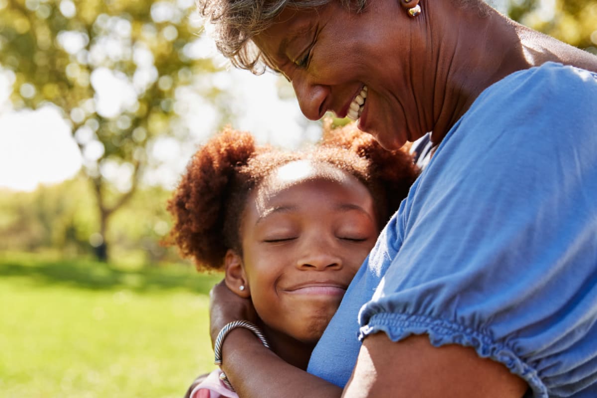 Resident and grandchild at The Creekside in Woodinville, Washington