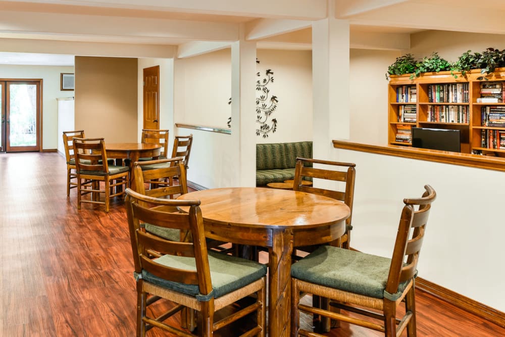 Great places to sit and get to know your neighbors in the clubhouse at Village Pointe in Northridge, California