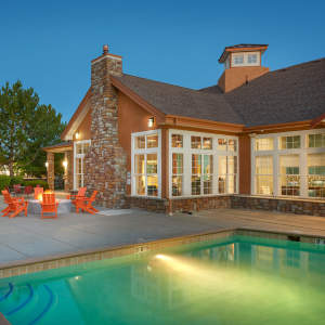 Swimming pool at Crestone Apartments in Aurora, Colorado