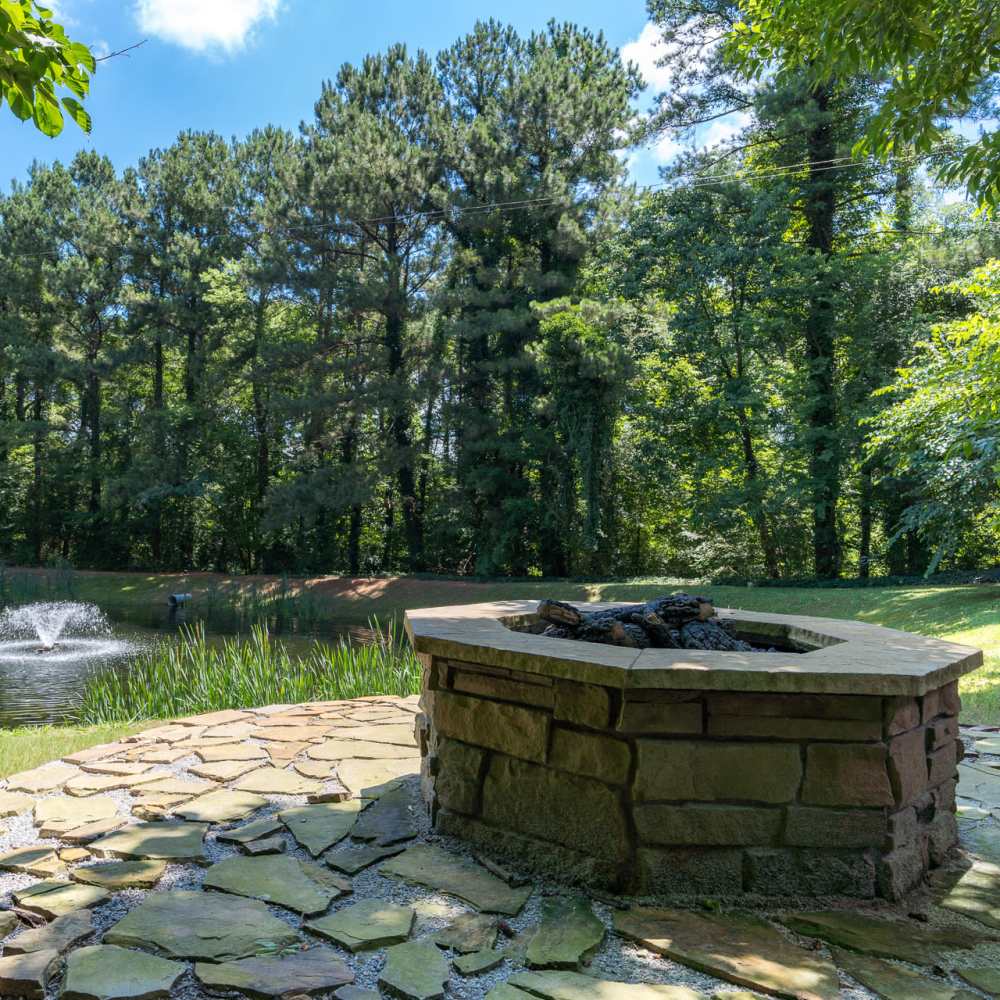 Open outdoor fire-pit at Park Canyon in Dalton, Georgia