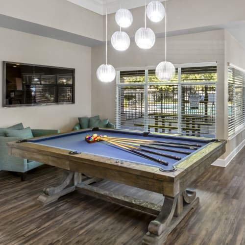 Pool table in the lounge at Sherwood in Folsom, California