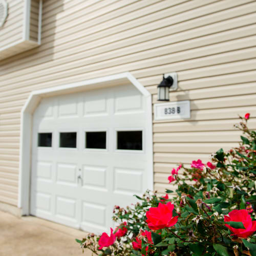 A home's garage at Dahlgren Townhomes in Dahlgren, Virginia