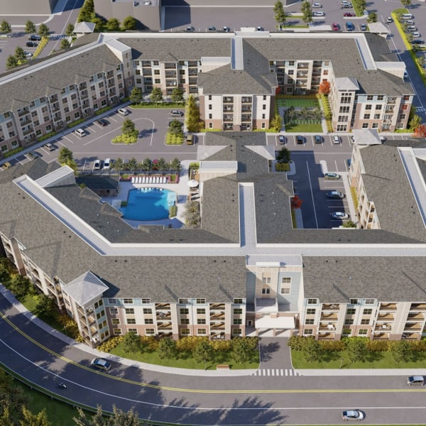 View from above of Attain at Towne Centre, Fredericksburg, Virginia