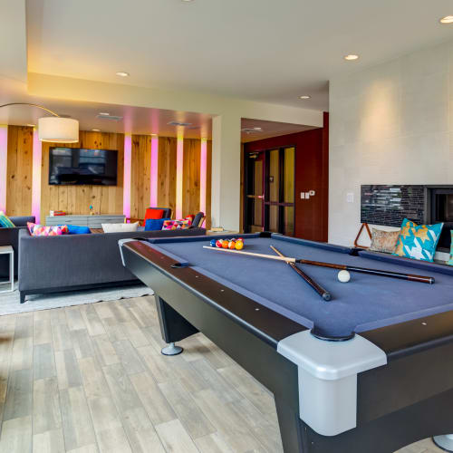 Pool table at Junction Flats in Minneapolis, Minnesota