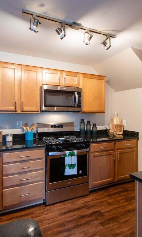Well-appointed kitchen in the apartment at The Elms at Germantown in Germantown, Maryland
