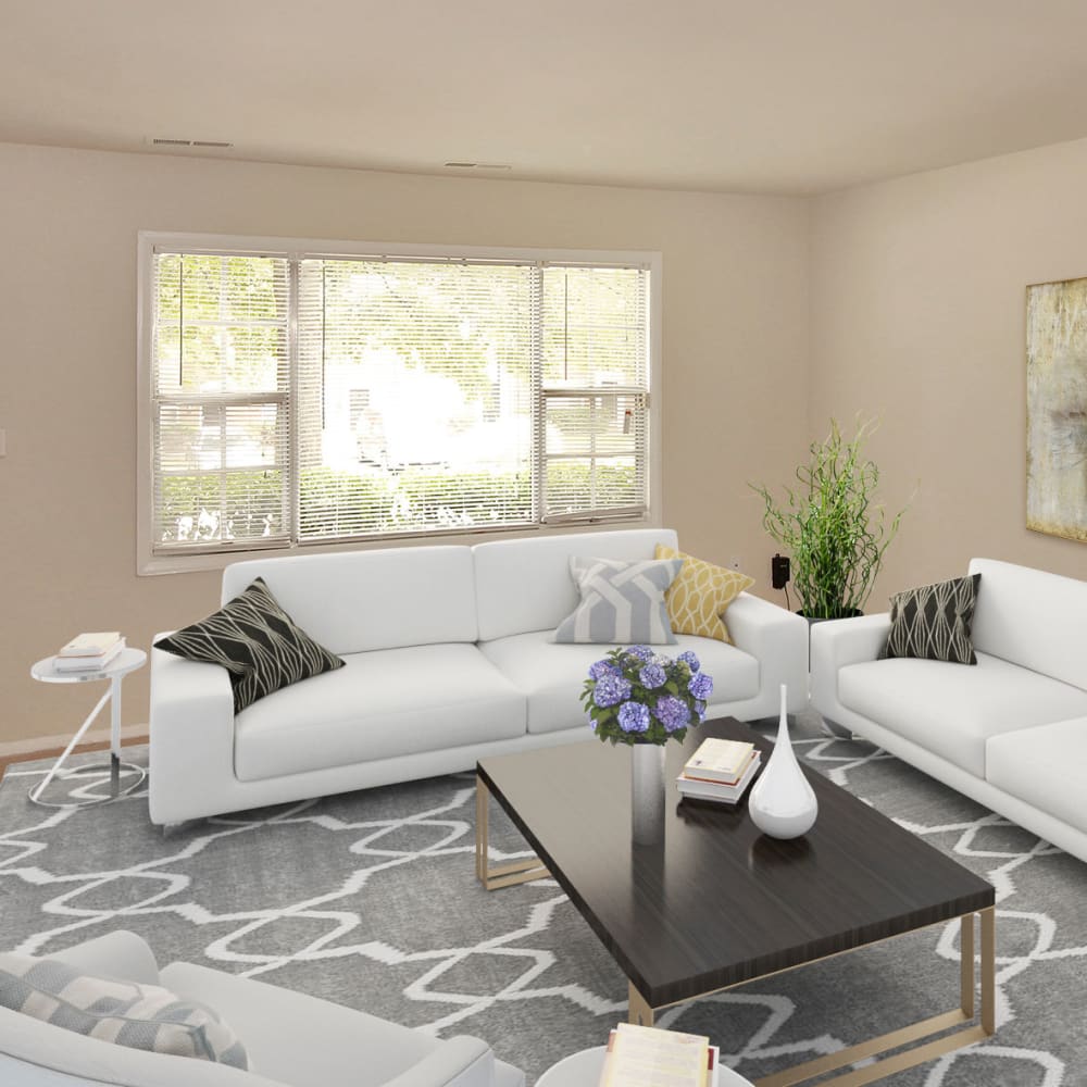 Living room at The Glens at Diamond Ridge in Baltimore, Maryland