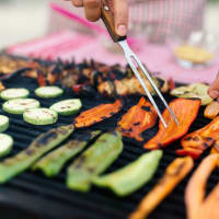 Fresh veggies grilling at Lafayette Oaks in Lafayette, California